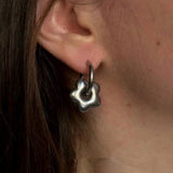 Geometric Charm Hoop Earring
