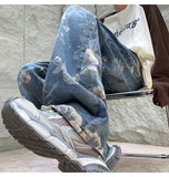 Cool Trendy Floral Printed Loose Fit Denim Jeans