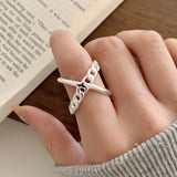 Geometric Wide Braid Square Ring