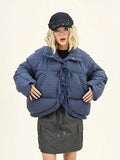 Plaid Vintage Style Oversize Zipper Puffer Jacket