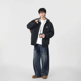 Y2K Warm Plaid Lined Zip-Up Hooded Sweatshirt