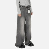 Y2K Camouflage Print Draped Floor Wide Leg Jeans