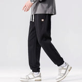Streetwear Comfort Solid Color Elastic Waist Sweatpants