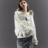 Vintage Grunge Aesthetic Fur Coat Jacket