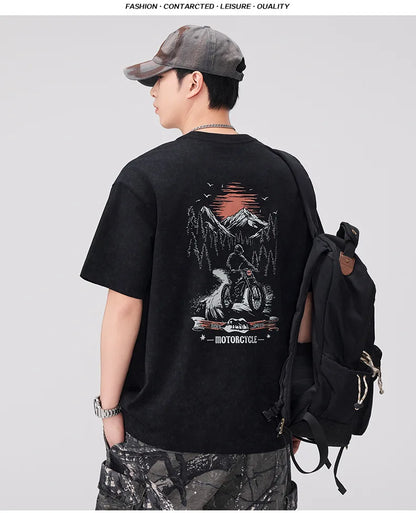Breathable Black Round Neck Casual T-Shirt