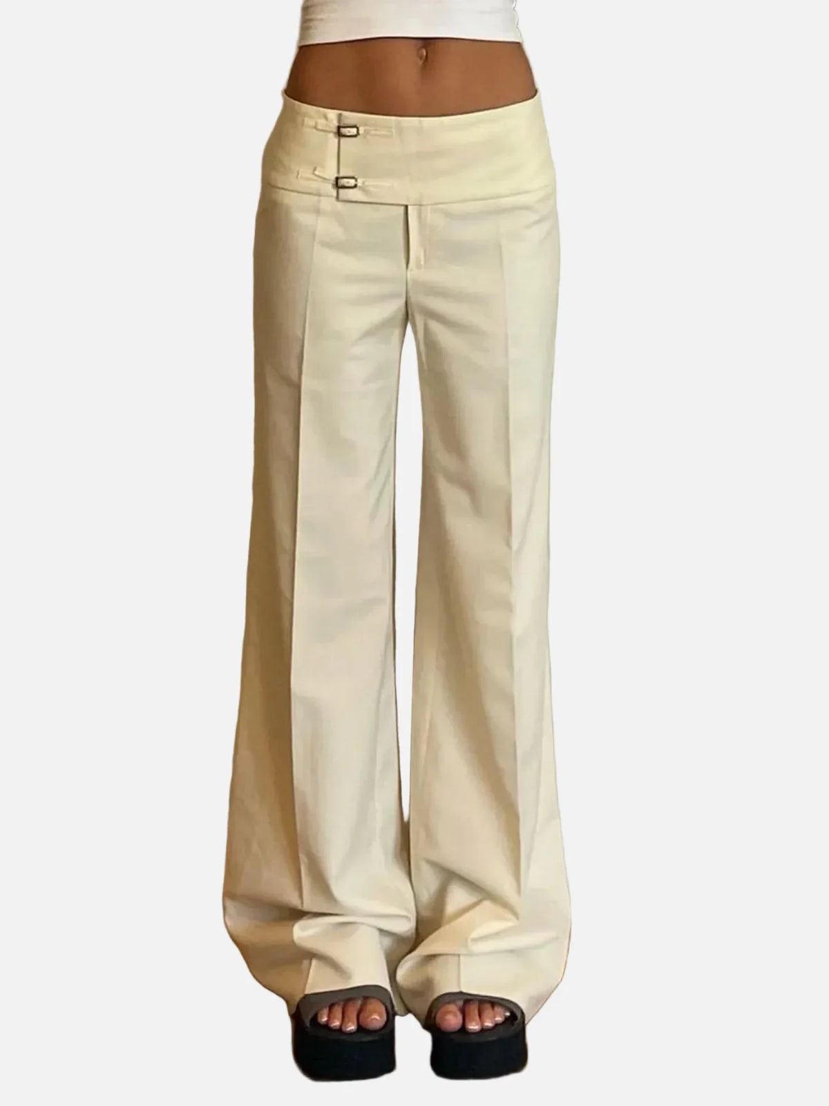 Vintage Button-Up Loose Casual Pants