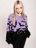 Halloween Bats Pattern Knitted Sweater