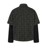 Streetwear Plaid Spliced Long Sleeve Lapel Shirt