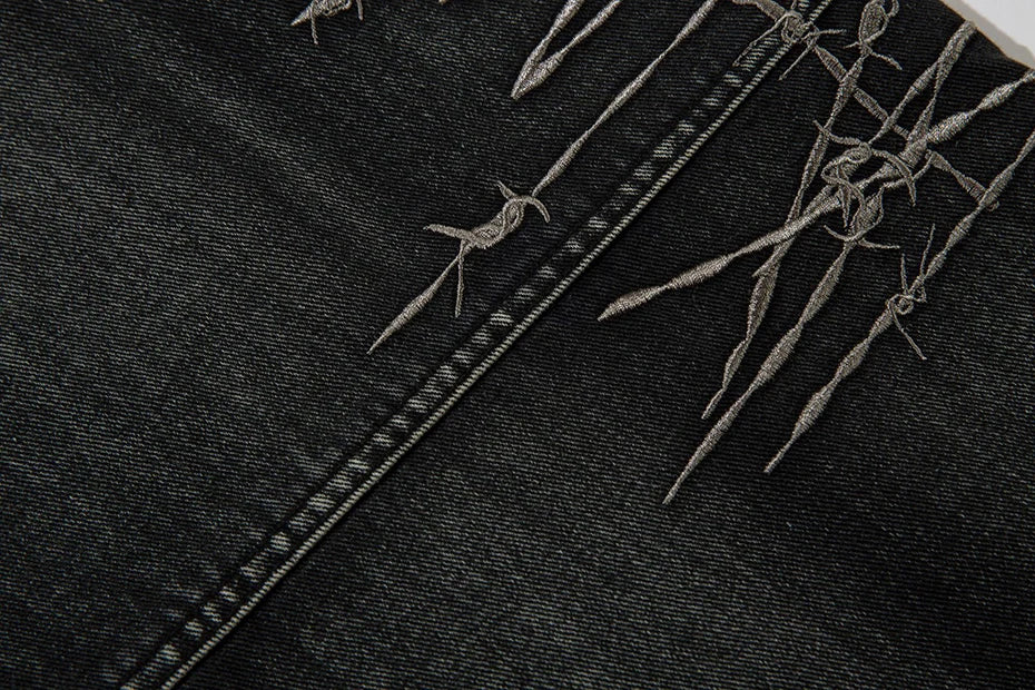 Graffiti Patch Cargo Denim Pants