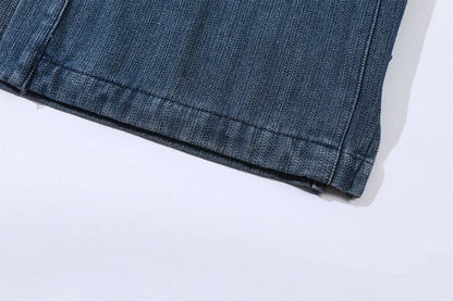 Relaxed Utility Wrap Denim Jacket