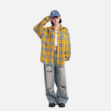 Flattering Plaid Oversized Long Sleeve Shirt