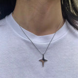 Edgy Star Pendant Titanium Steel Necklace