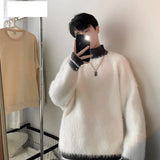 Korean Style Casual Turtle Neck Fur Sweater
