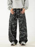 Vintage Tactical Camo Cargo Straight Leg Pants