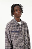 Woven Plaid Long Sleeved T-Shirt