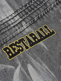 Versatile Streetwear Distressed Tie Dye Denim Jacket
