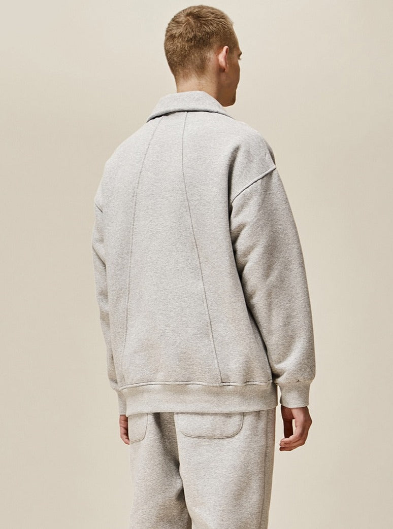 Half Zip-Up Sweatshirt Set