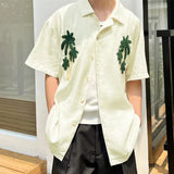 Cozy Patchwork Lapel Short Sleeve Shirt