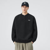 Soft Comfortable Casual Henley Neck Sweatshirt