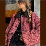 Women Chic Panelled with Turndown Collar Jacket