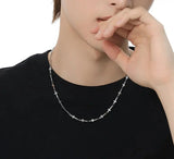 Men Punk Titanium Steel Cross Chain Necklace