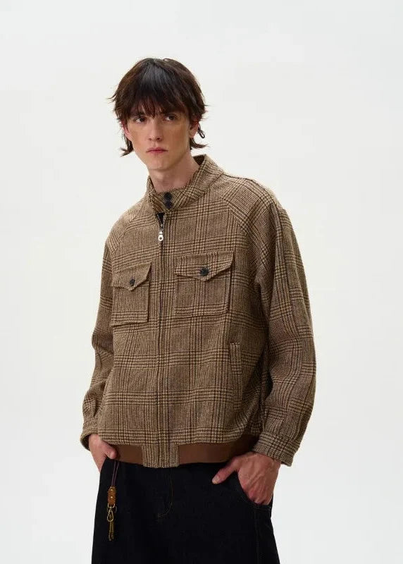 Checkered Brown American High Street Jacket