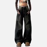 Durable Loose Mid Waist Wide Leg Jeans
