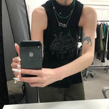 Black Gothic Tank Cyber Y2K Top