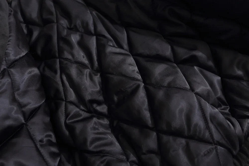 Retro High Street Spliced Fur Collar Zipper Jacket