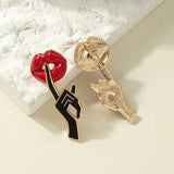 Bold Red Lip Stud Earrings