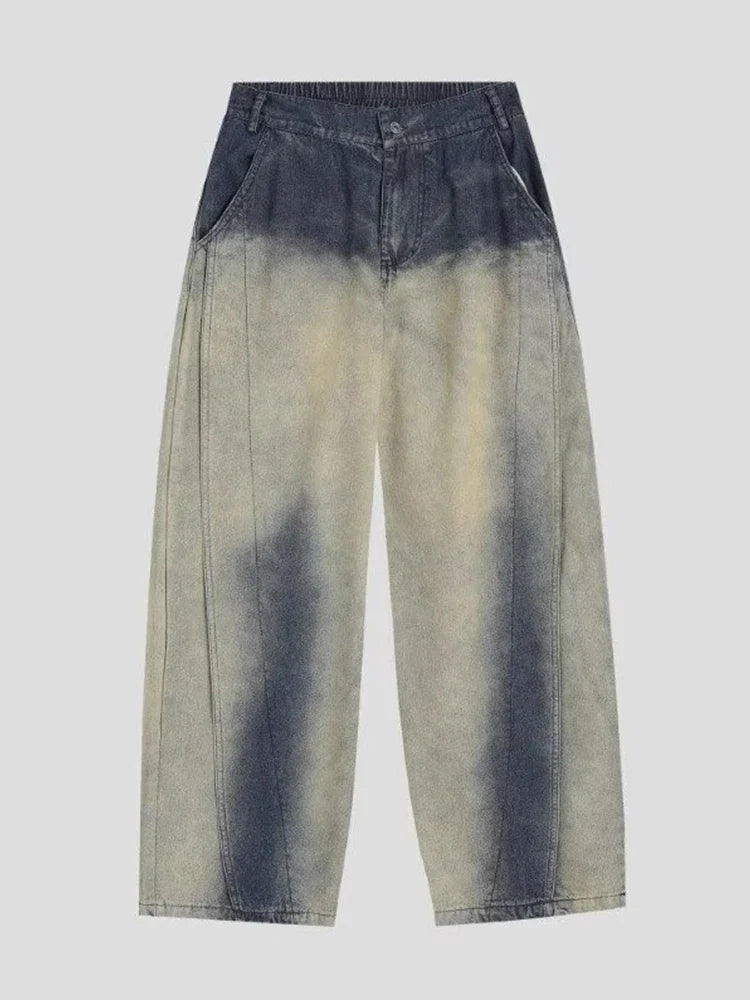 Distressed Vintage Washed Gradient Jeans