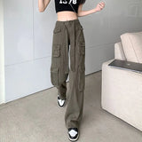Wide-leg Belt Cargo Pants