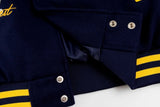 Casual Badge Single Breasted Embroidery Varsity Jacket