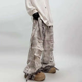 Modern Worn-Out Design Loose Wide Leg Jeans