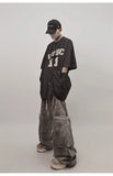 Streetwear Washed Baggy Punk Denim Cargo Jeans