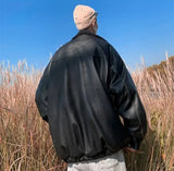 Personalized Thick Faux Fur Leather Motorcycle Jacket