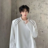 Padded Round Collar Long Sleeve T-Shirt
