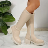 Y2K Vintage Knee High Platform Leather Boot