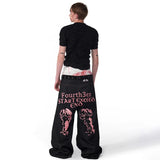 Stylish Letter Printed Chill Fit Denim Jeans