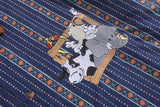Cartoon Embroidery Pattern Vintage Shirt