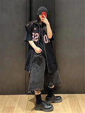 Summer Streetwear Oversized Distressed Denim Short