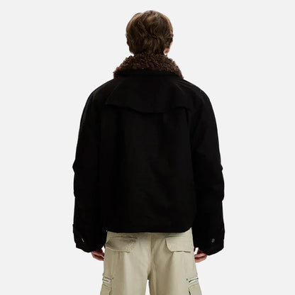 Winter Brushed Lamb Wool Parka Faux Fur Jacket