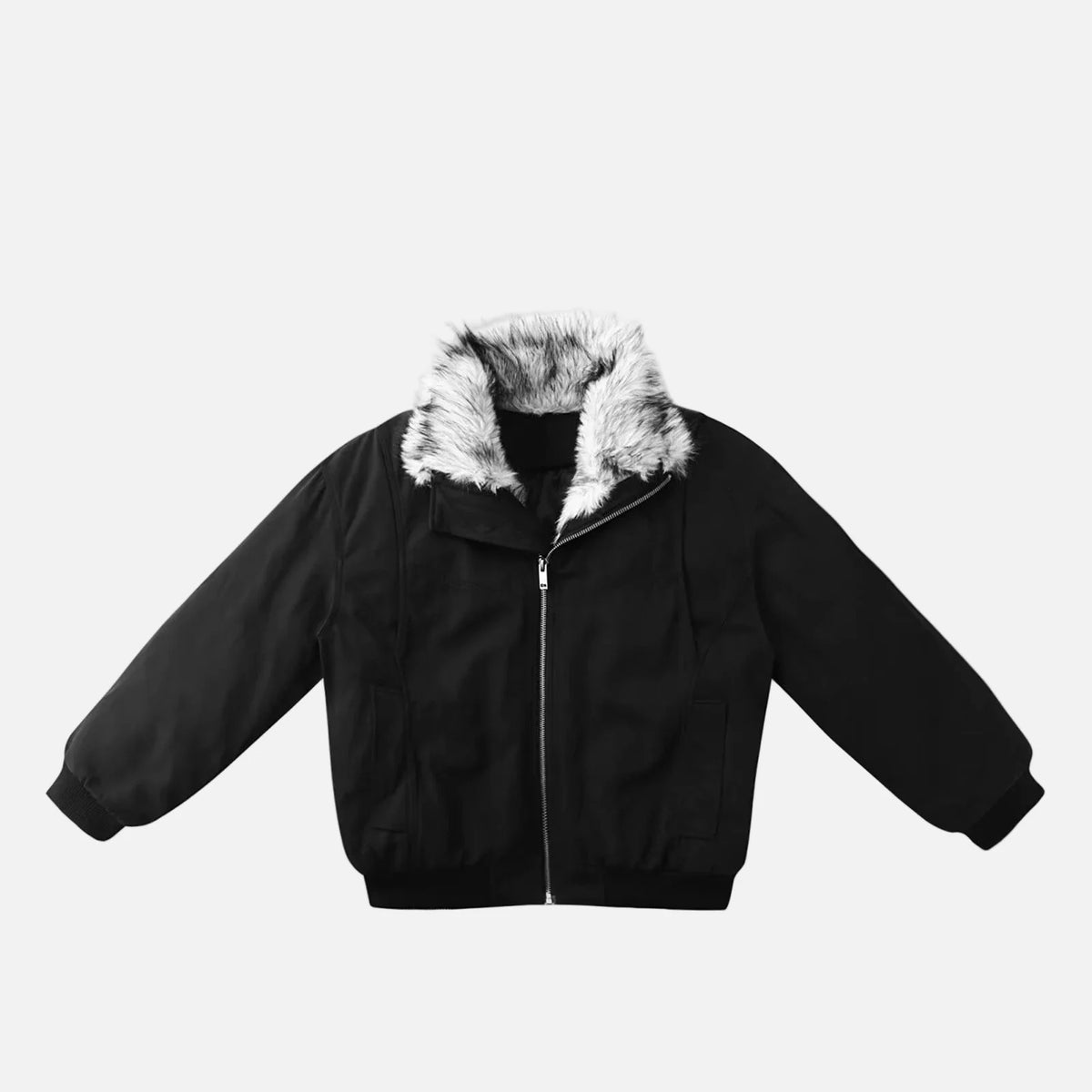 Y2K High Street Solid Color Faux Fur Jacket