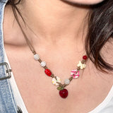 Handmade Ceramic Green Apple Pendant Necklace