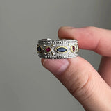 Creative Multicolor Zircon Stripe Open Ring