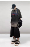 Vintage Embroidery Denim Hip Hop T-Shirt