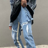 Effortless Cool Patchwork Flare Blue Jeans