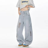 Men's Vintage Ripped Straight Leg Denim Jeans