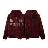 Y2K Spring Breathable Red Zip Up Hooded Sweatshirt