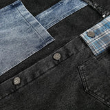 Retro Oversized Casual Patchwork Denim Jacket